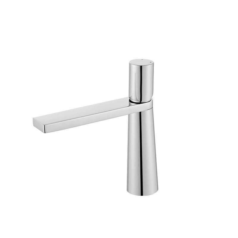 Modern Bathroom Faucet Rotary Handle Brass Single Hole Washroom Faucet