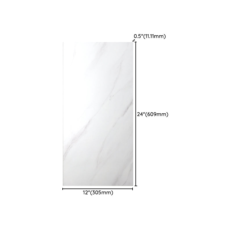 White Rectangular Singular Tile Matte Marble Tile for Home Decor