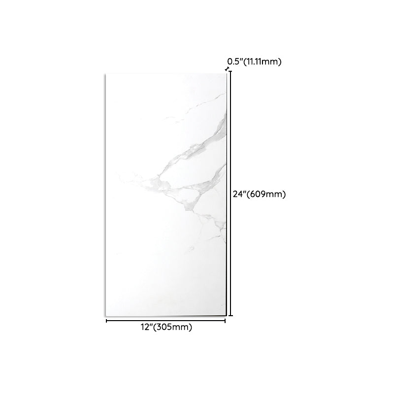 White Rectangular Singular Tile Matte Marble Tile for Home Decor