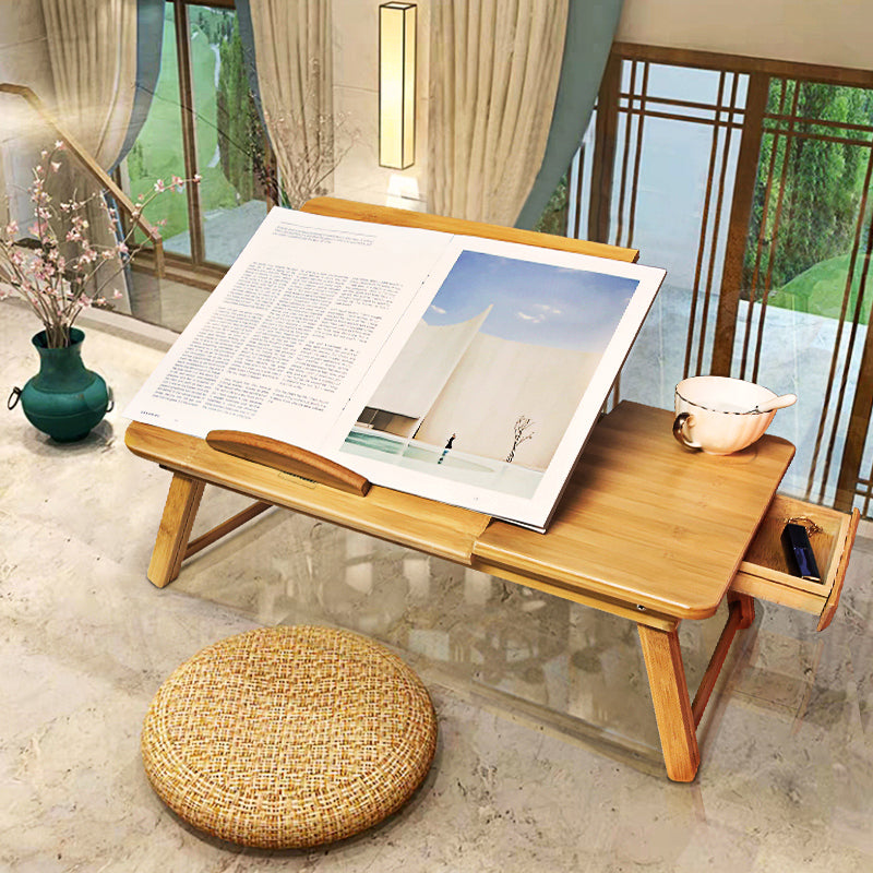 Modern Style Wooden Folding Desk Rectangular Shape Office Table with 2-Legs for Office