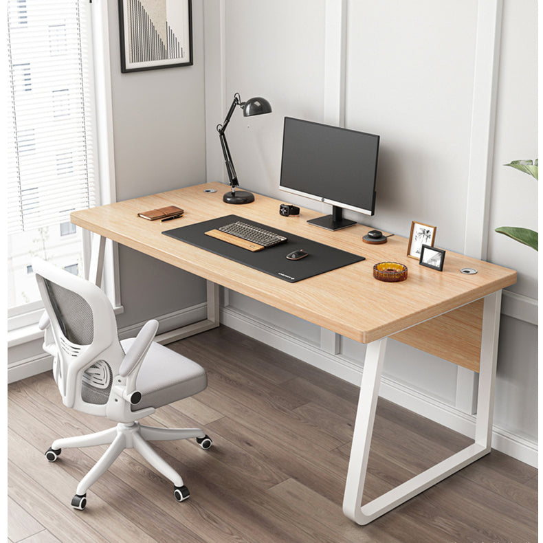 Rectangular Office Desk Modern Antique Finish Computer Desk with Metal Legs