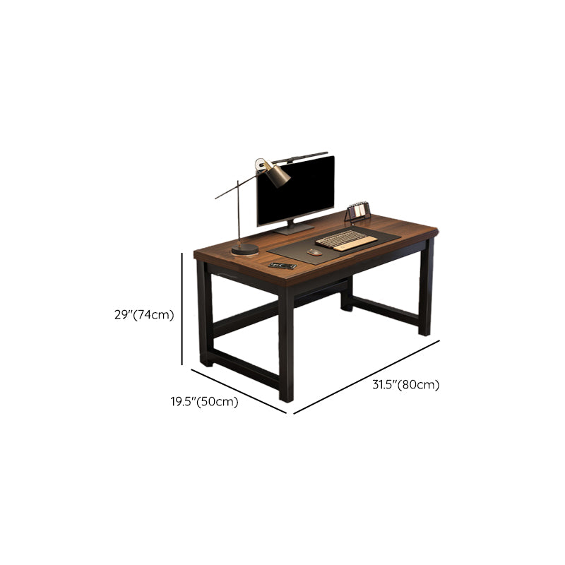 Rectangular Office Desk Modern Antique Finish Computer Desk with Metal Legs