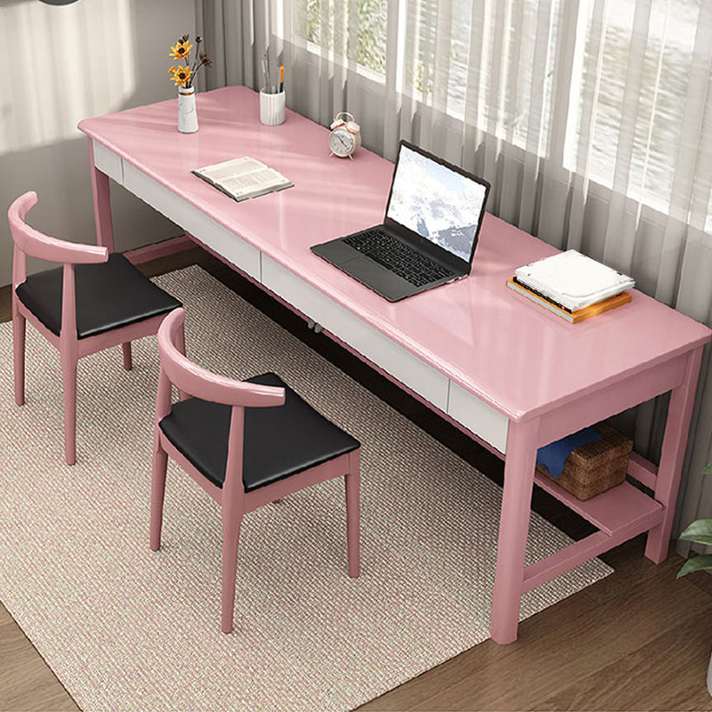 Modern Home Office Desk 4-Legs Wooden Writing Desk for Bedroom