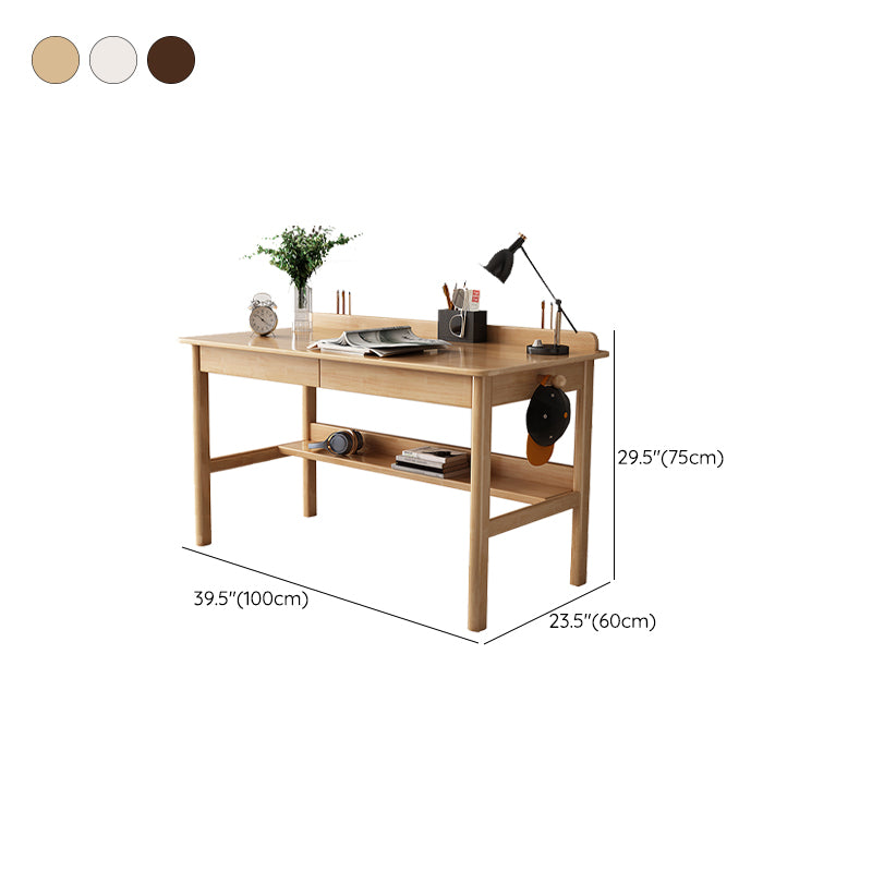 Modern Style Wooden Office Desk 2 Drawers Writing Desk for Bedroom