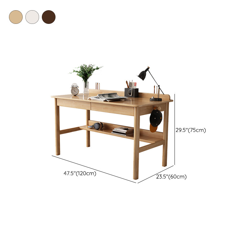 Modern Style Wooden Office Desk 2 Drawers Writing Desk for Bedroom