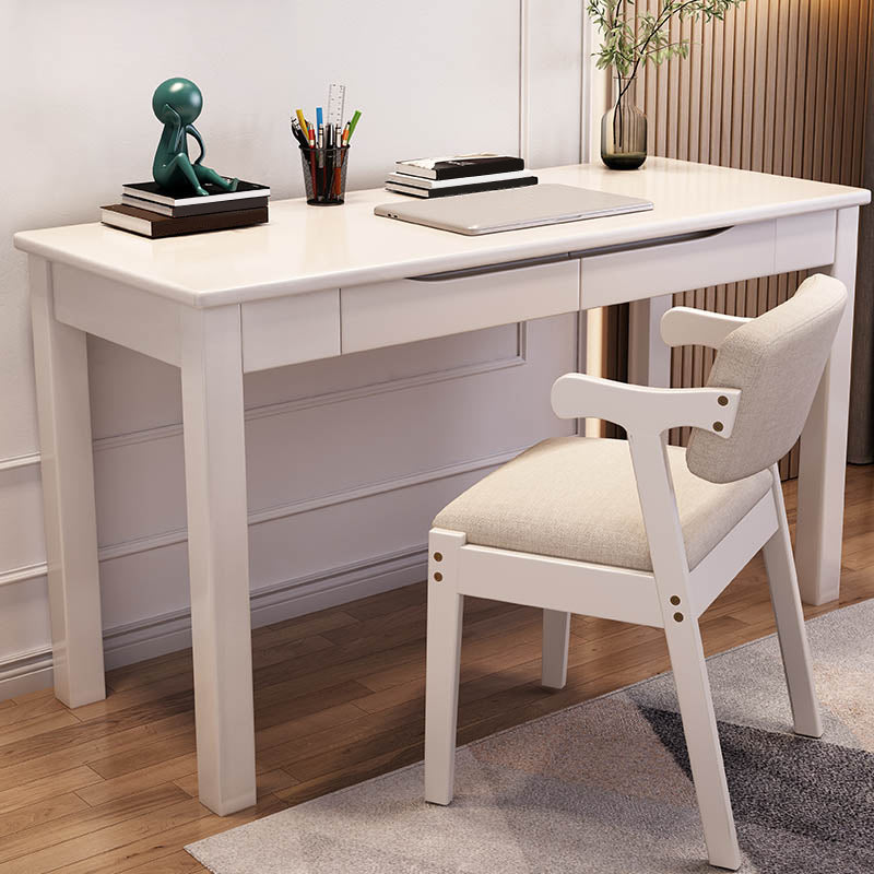 Modern Wooden Office Desk 2 Drawers Writing Desk with 4-Legs