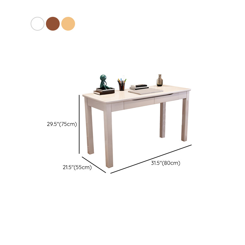 Modern Wooden Office Desk 2 Drawers Writing Desk with 4-Legs