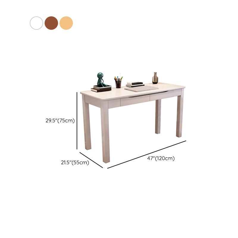 Modern Wooden Office Desk 2 Drawers Writing Desk with 4-Legs