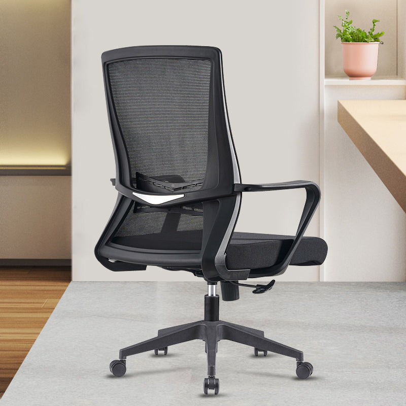 Modern Fixed Arms Chair No Distressing Ergonomic Desk Chair with Wheels