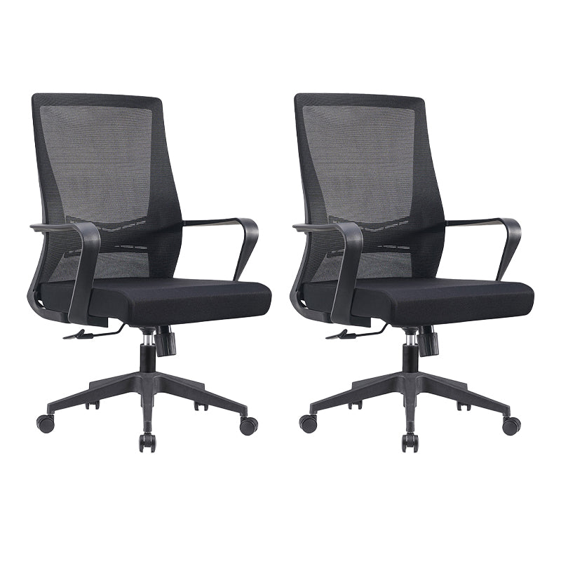 Modern Fixed Arms Chair No Distressing Ergonomic Desk Chair with Wheels