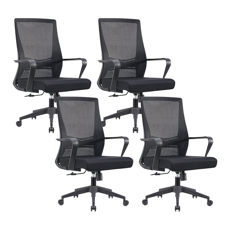 Modern Fixed Arms Chair No Distressing Ergonomic Desk Chair with Wheels