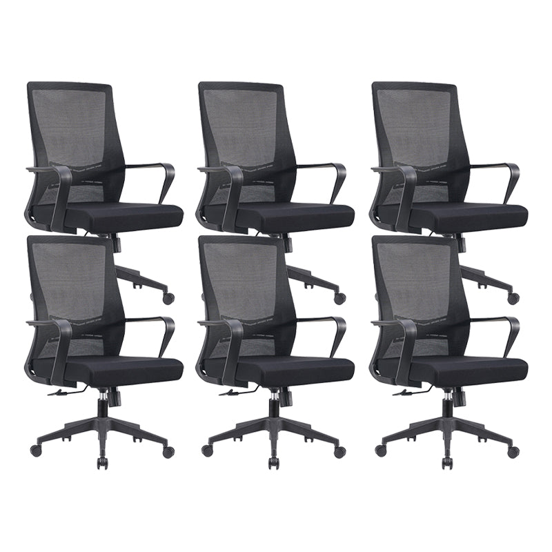 Modern Fixed Arms Chair No Distressing Ergonomic Desk Chair with Wheels