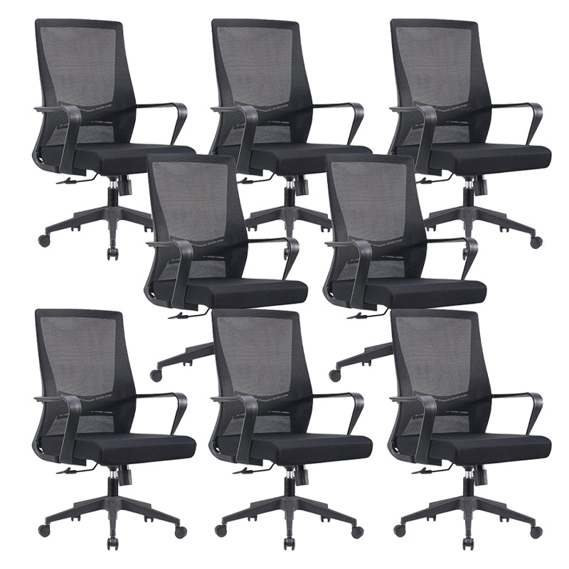 Modern Fixed Arms Chair No Distressing Ergonomic Desk Chair with Wheels