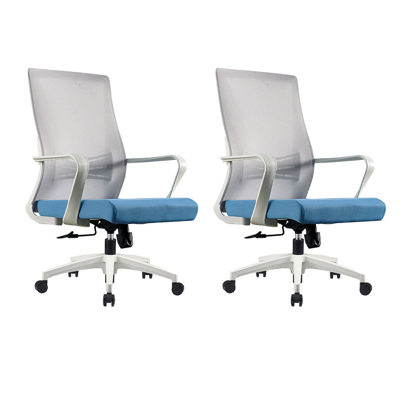 Modern Fixed Arms Chair No Distressing Ergonomic Desk Chair with Wheels