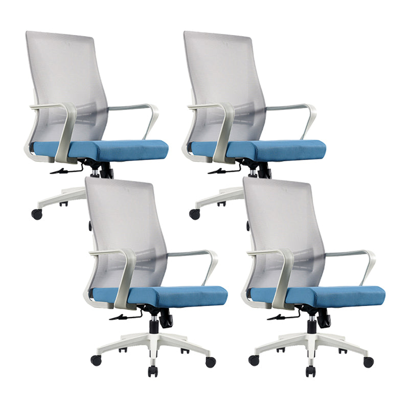 Modern Fixed Arms Chair No Distressing Ergonomic Desk Chair with Wheels