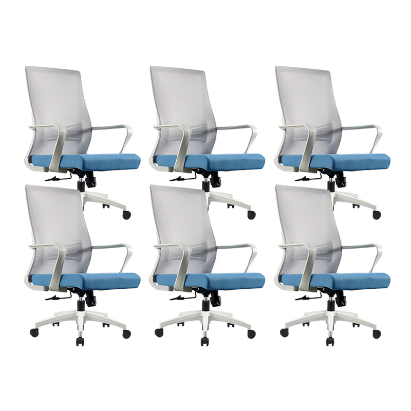 Modern Fixed Arms Chair No Distressing Ergonomic Desk Chair with Wheels