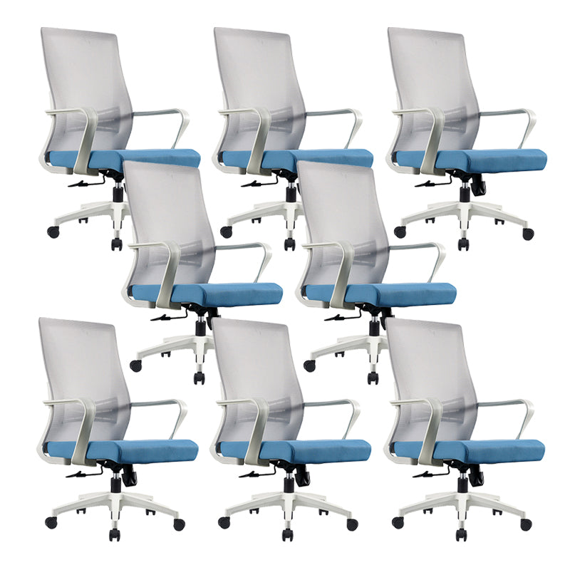 Modern Fixed Arms Chair No Distressing Ergonomic Desk Chair with Wheels