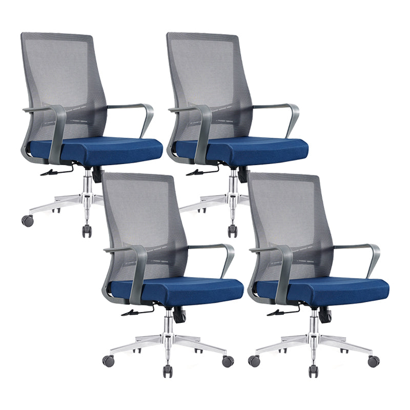 Modern Fixed Arms Chair No Distressing Ergonomic Desk Chair with Wheels