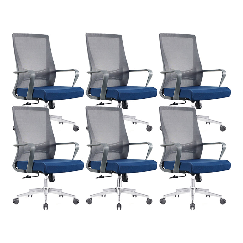 Modern Fixed Arms Chair No Distressing Ergonomic Desk Chair with Wheels