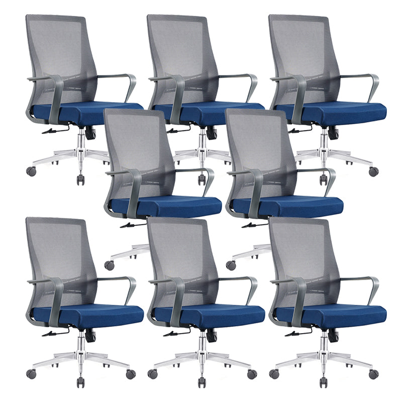 Modern Fixed Arms Chair No Distressing Ergonomic Desk Chair with Wheels