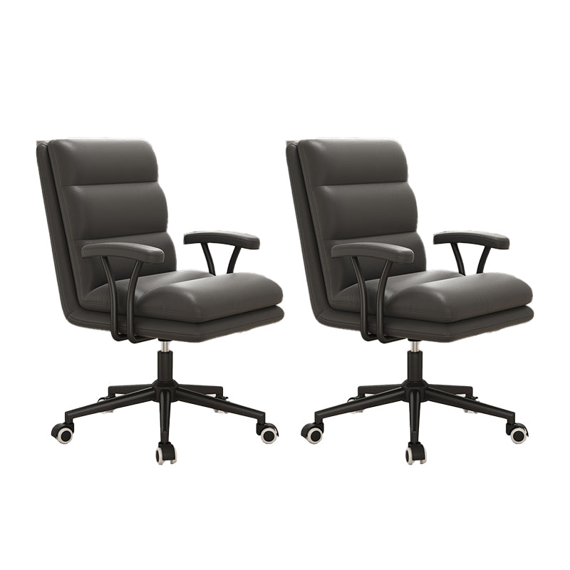 Modern Padded Arms Office Chair No Distressing Ergonomic Desk Chair with Wheels