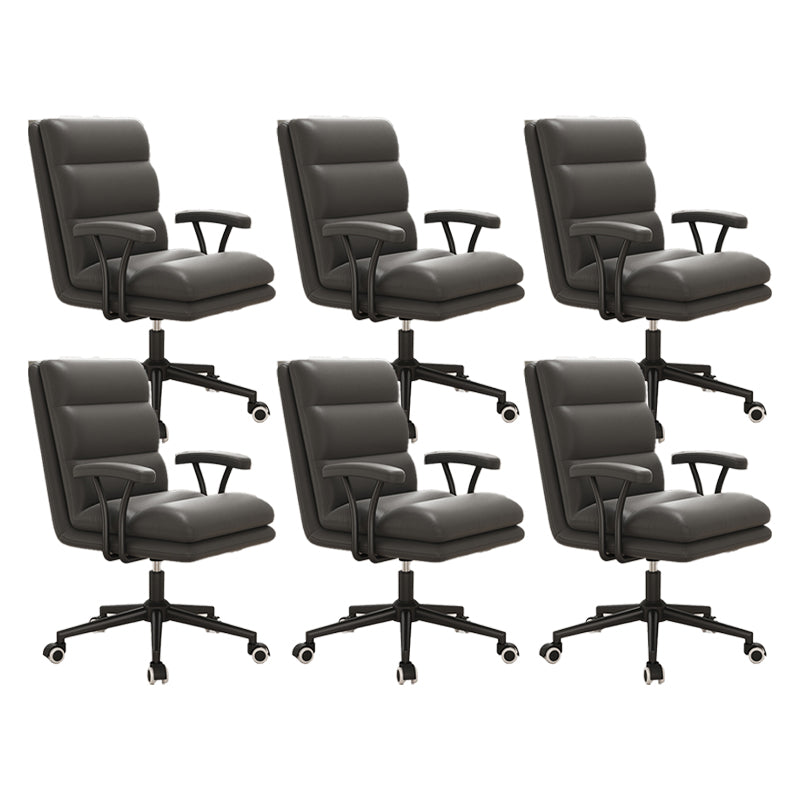 Modern Padded Arms Office Chair No Distressing Ergonomic Desk Chair with Wheels