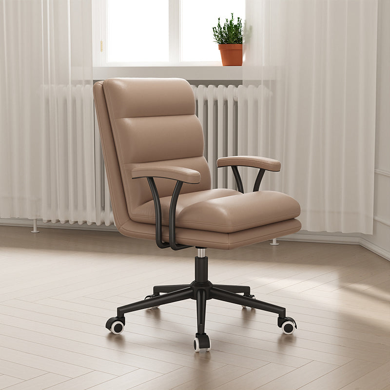 Modern Padded Arms Office Chair No Distressing Ergonomic Desk Chair with Wheels