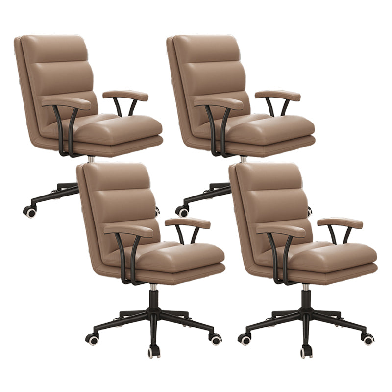 Modern Padded Arms Office Chair No Distressing Ergonomic Desk Chair with Wheels