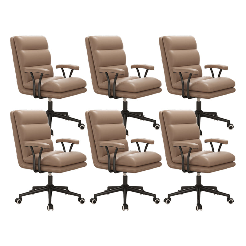 Modern Padded Arms Office Chair No Distressing Ergonomic Desk Chair with Wheels