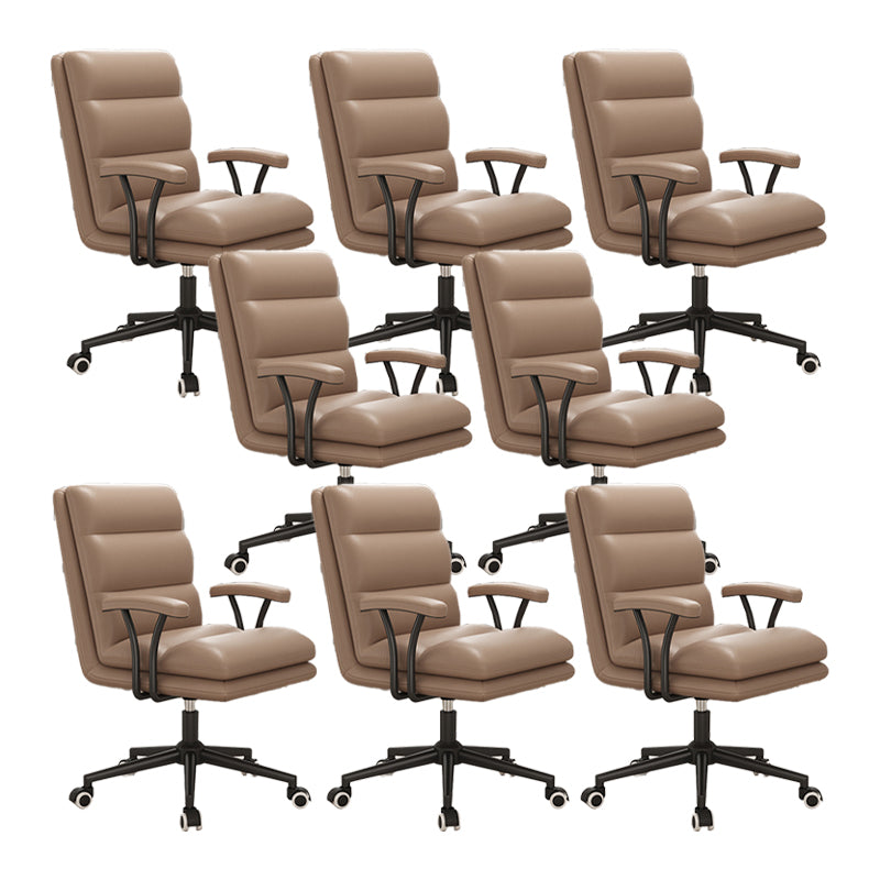 Modern Padded Arms Office Chair No Distressing Ergonomic Desk Chair with Wheels