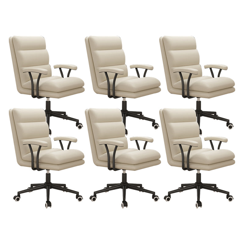 Modern Padded Arms Office Chair No Distressing Ergonomic Desk Chair with Wheels