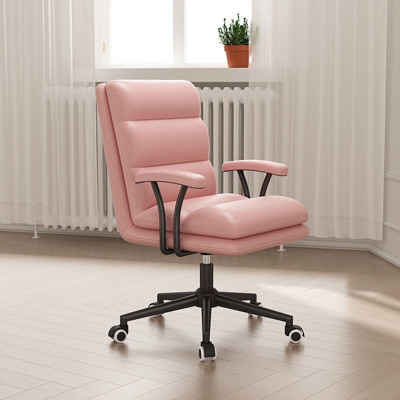 Modern Padded Arms Office Chair No Distressing Ergonomic Desk Chair with Wheels