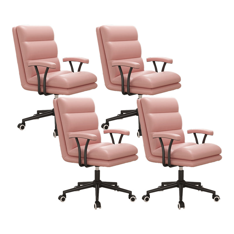 Modern Padded Arms Office Chair No Distressing Ergonomic Desk Chair with Wheels