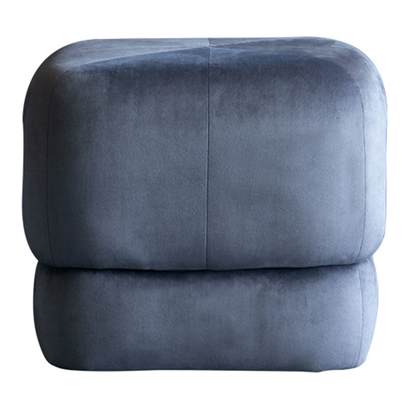 Modern Pouf Ottoman Velvet Upholstered Fade Resistant Solid Color Square Ottoman