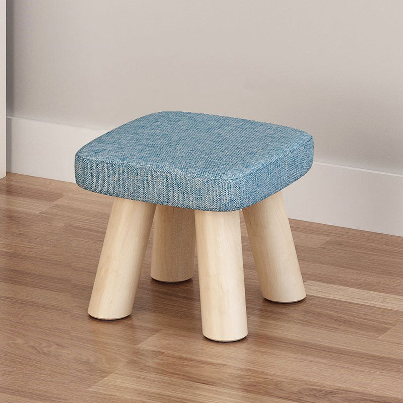 Modern Ottoman Cotton Fade Resistant Detachable Seat Cover Solid Color Square Ottoman