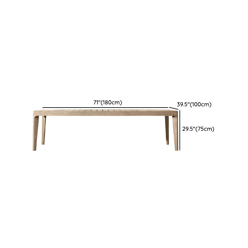 Contemporary Teak Wood Dining Table Outdoor Rectangle Patio Table