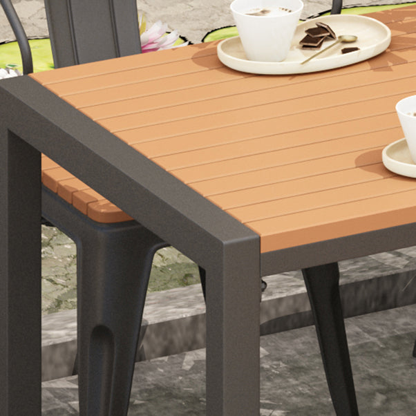 Metal Frame Contemporary Dining Table Outdoor Rectangle Patio Table