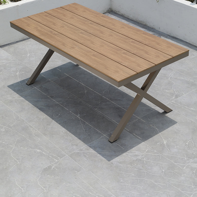 Manufactured Wood Dining Table Modern Brown Outdoor Patio Table