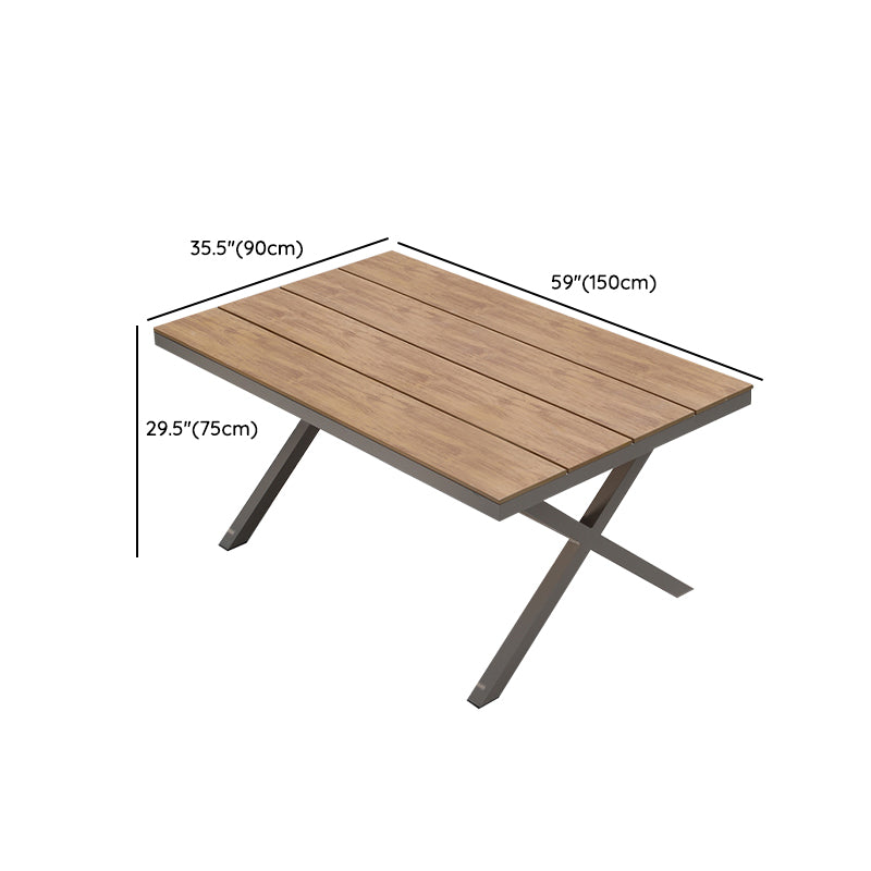 Manufactured Wood Dining Table Modern Brown Outdoor Patio Table