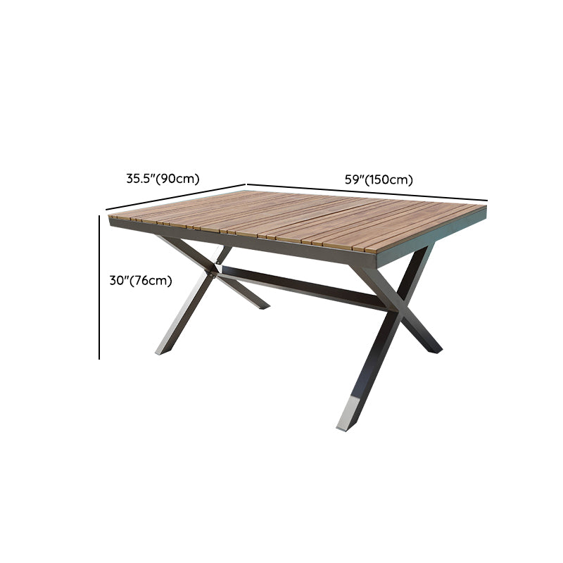 Manufactured Wood Dining Table Modern Brown Outdoor Patio Table