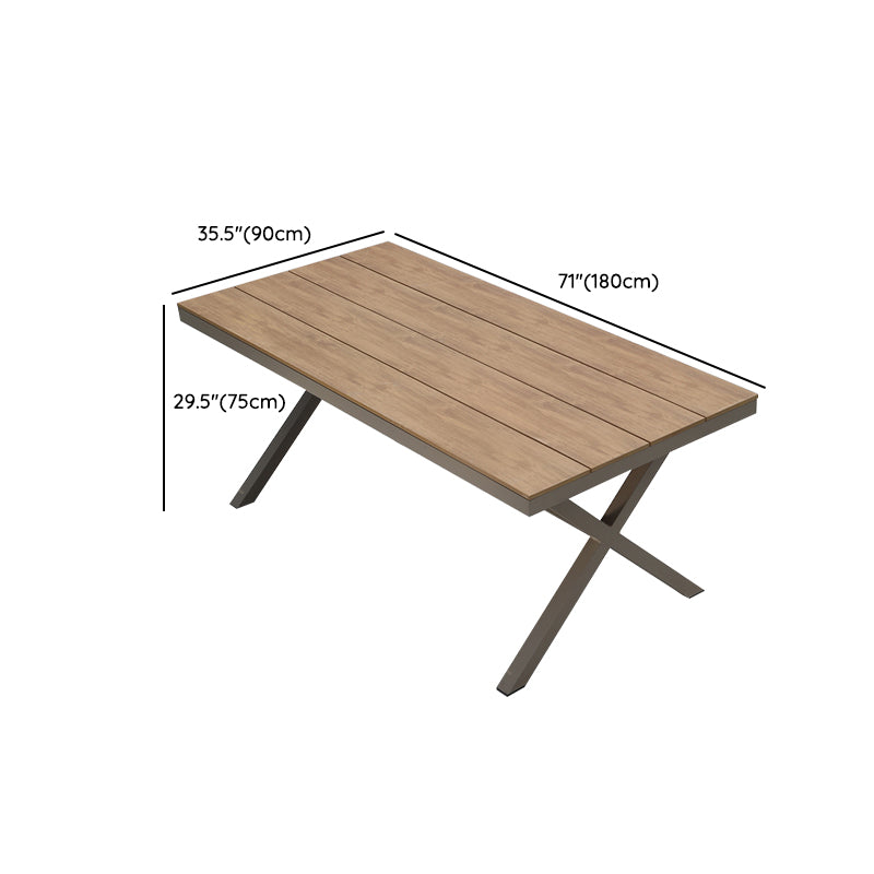 Manufactured Wood Dining Table Modern Brown Outdoor Patio Table