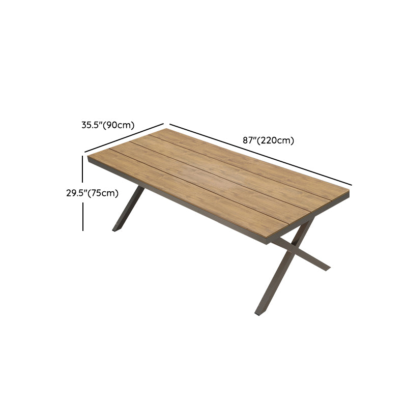 Manufactured Wood Dining Table Modern Brown Outdoor Patio Table