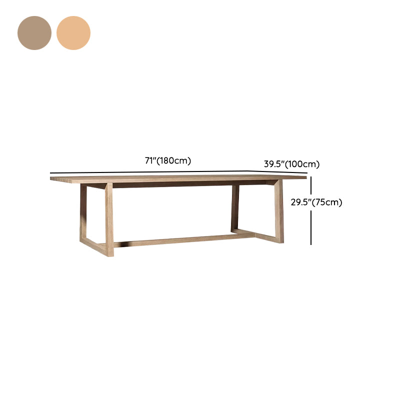 Teak Wood Dining Table Mildew Resistant Solid Wood Patio Table