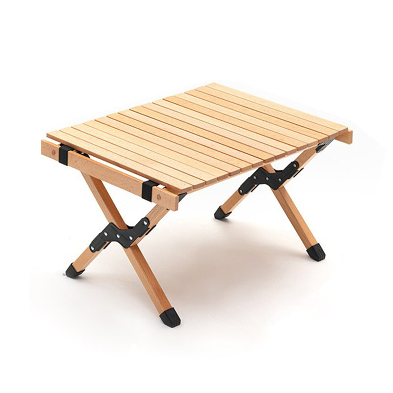 Industrial Beech Wood Folding Table Outdoor Solid Wood Camping Table