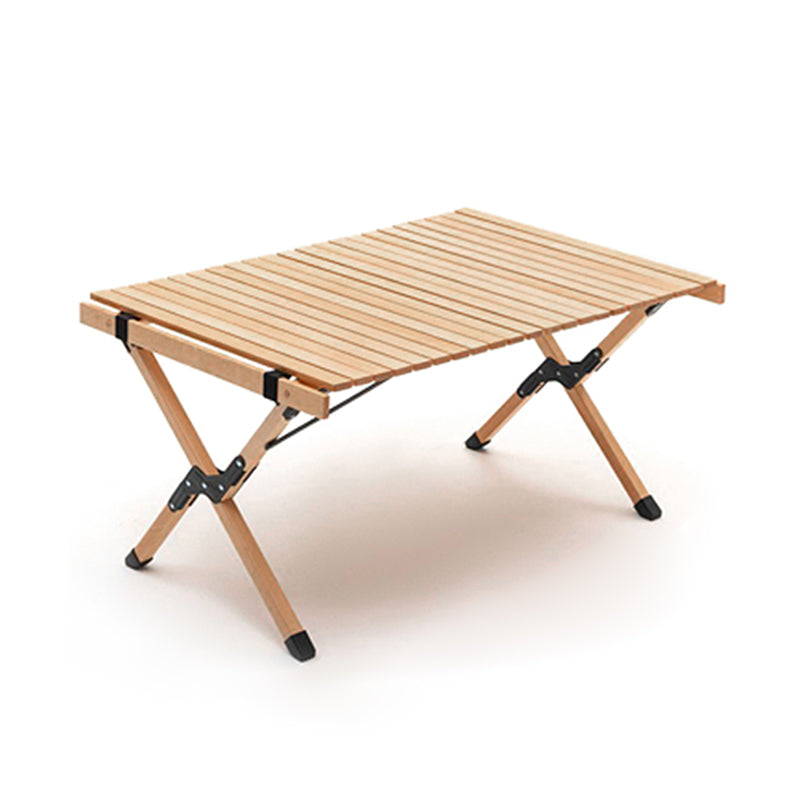 Industrial Beech Wood Folding Table Outdoor Solid Wood Camping Table