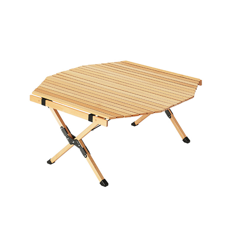 Industrial Beech Wood Folding Table Outdoor Solid Wood Camping Table