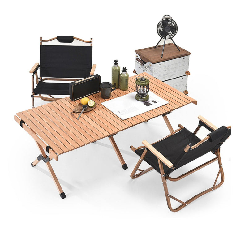 Industrial Beech Wood Folding Table Outdoor Solid Wood Camping Table