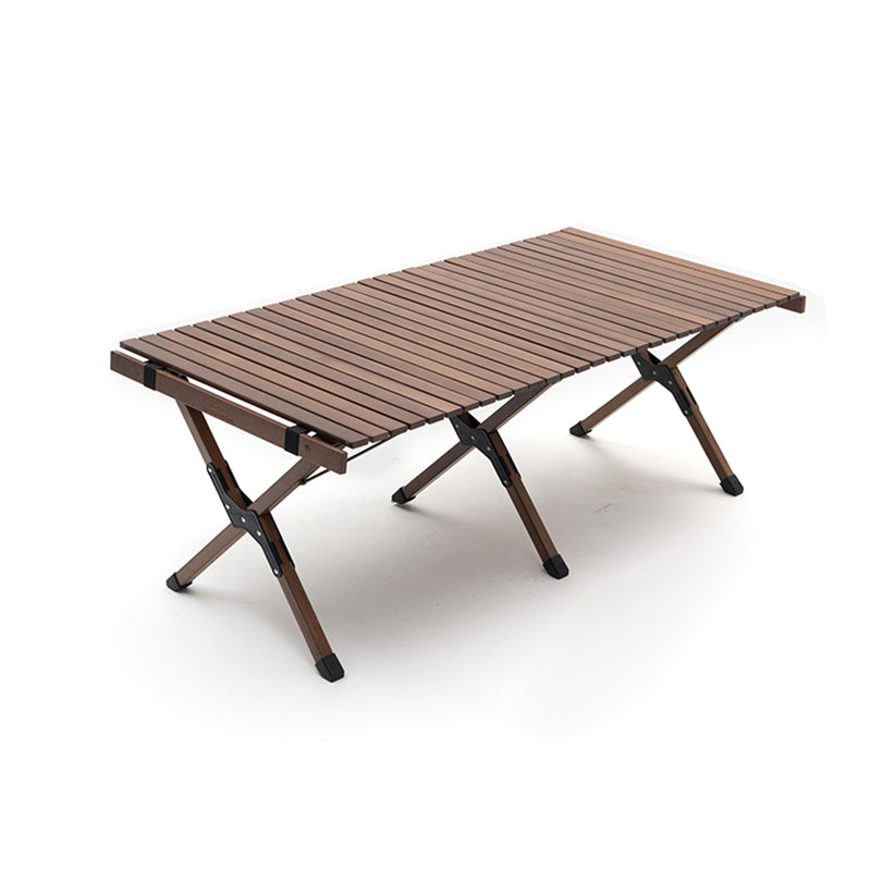 Industrial Beech Wood Folding Table Outdoor Solid Wood Camping Table