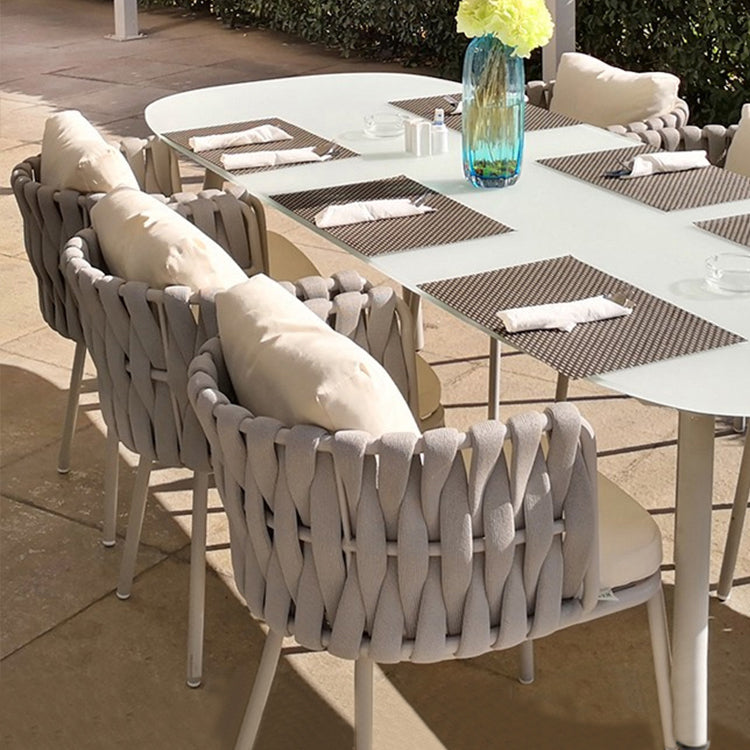 Contemporary Aluminum Coffee Table Metal Frame  Outdoor Dining Table