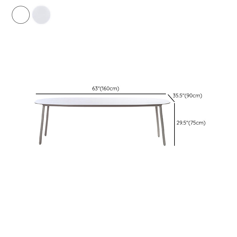 Contemporary Aluminum Coffee Table Metal Frame  Outdoor Dining Table